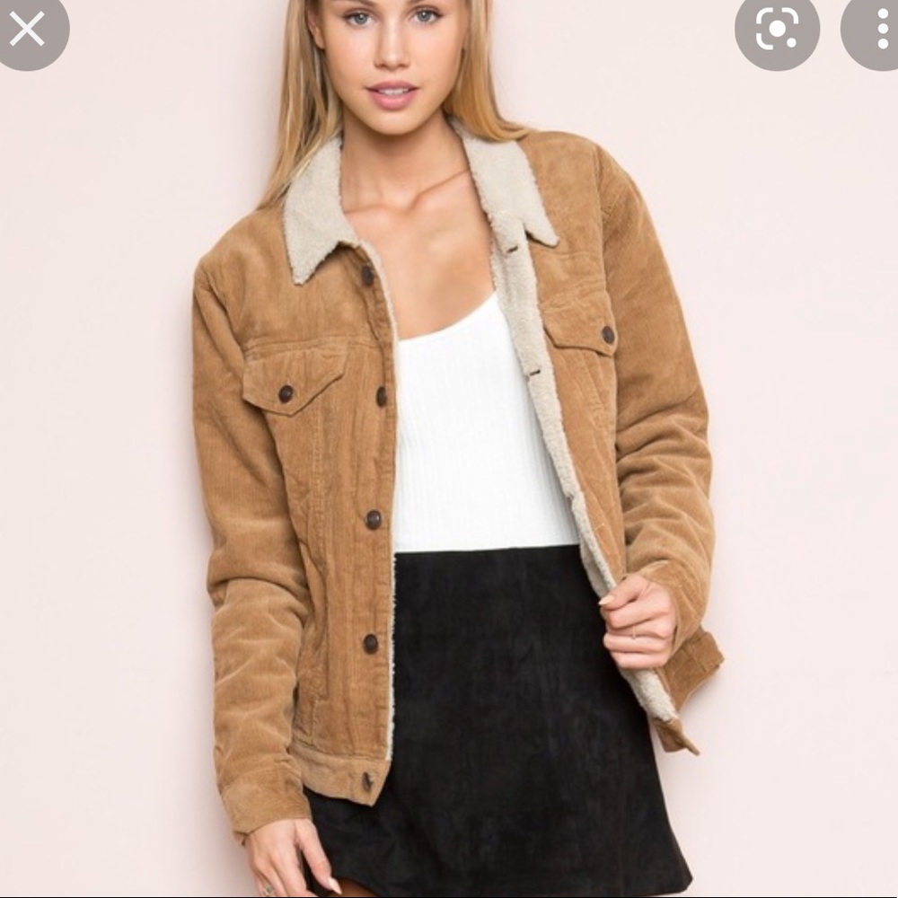 Brandy Melville corduroy sherpa jacket